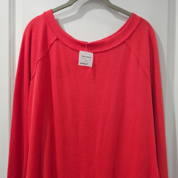 FREE PEOPLE Women's Red HEATWAVE Long Sleeve Tunic Top, Nwt, Size Xsmall - Picture 4 of 16